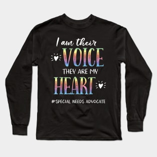 SPED Teacher Special Needs Advocate Gift I Am Their Voice Long Sleeve T-Shirt